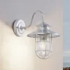 Lindby buitenwandlamp Celinor, zilver, staal, Ø 15 cm