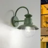 Lindby buitenwandlamp Celinor, groen, staal, Ø 15 cm