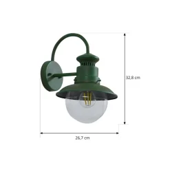 Lindby buitenwandlamp Celinor, groen, staal, Ø 15 cm