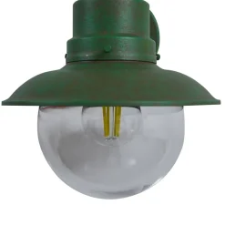 Lindby buitenwandlamp Celinor, groen, staal, Ø 15 cm