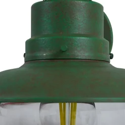 Lindby buitenwandlamp Celinor, groen, staal, Ø 15 cm