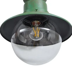 Lindby buitenwandlamp Celinor, groen, staal, Ø 15 cm