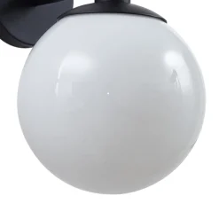 Lindby buitenwandlamp Dangan, wit, glas, Ø 20 cm, IP44