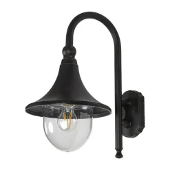 Lindby buitenwandlamp Daphne, antiek zwart, metaal, E27