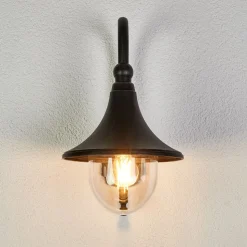 Lindby buitenwandlamp Daphne, antiek zwart, metaal, E27