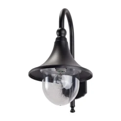 Lindby buitenwandlamp Daphne, zwart, metaal, E27