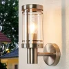Lindby buitenwandlamp Djori, aluminiumkleurig, roestvrij staal, E27