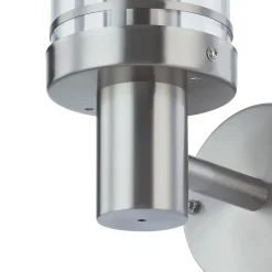 Lindby buitenwandlamp Djori, aluminiumkleurig, roestvrij staal, E27