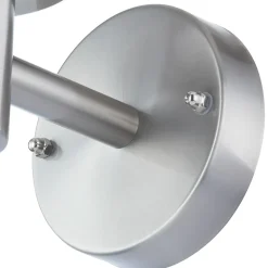 Lindby buitenwandlamp Djori, aluminiumkleurig, roestvrij staal, E27