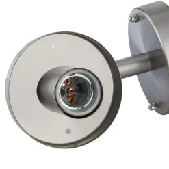 Lindby buitenwandlamp Djori, aluminiumkleurig, roestvrij staal, E27