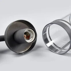 Lindby buitenwandlamp Djori, 28cm, antraciet, E27, roestvrij staal