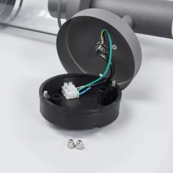 Lindby buitenwandlamp Djori, sensor, antraciet, roestvrij staal