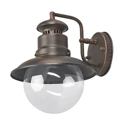 Lindby buitenwandlamp Eddie, roestkleurig, metaal, IP44, E27