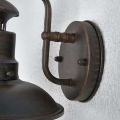 Lindby buitenwandlamp Eddie, roestkleurig, metaal, IP44, E27