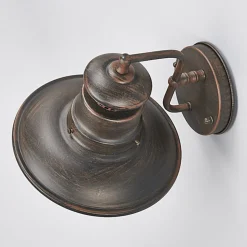 Lindby buitenwandlamp Eddie, roestkleurig, metaal, IP44, E27