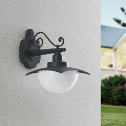 Lindby buitenwandlamp Elinda, hoogte 29 cm, antraciet, glas