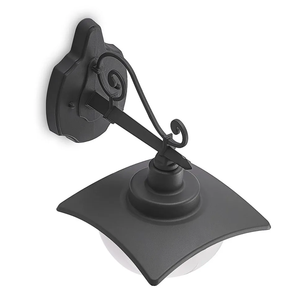 Lindby buitenwandlamp Elinda, hoogte 29 cm, antraciet, glas