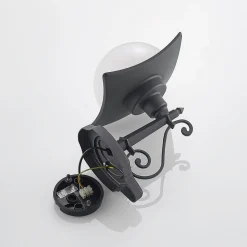 Lindby buitenwandlamp Elinda, hoogte 29 cm, antraciet, glas