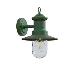 Lindby buitenwandlamp Eloretta, 22 cm, groen, glas, staal