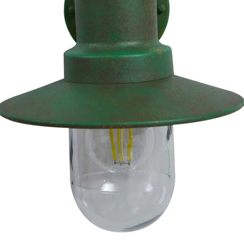 Lindby buitenwandlamp Eloretta, 22 cm, groen, glas, staal