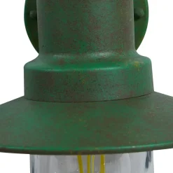 Lindby buitenwandlamp Eloretta, 22 cm, groen, glas, staal