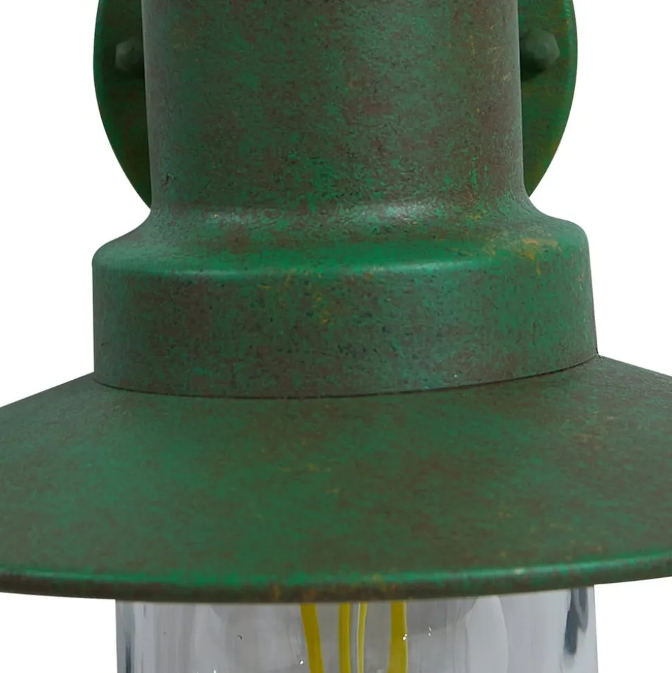 Lindby buitenwandlamp Eloretta, 22 cm, groen, glas, staal