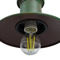 Lindby buitenwandlamp Eloretta, 22 cm, groen, glas, staal