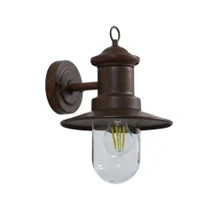 Lindby buitenwandlamp Eloretta, roest, staal, hoogte 31 cm