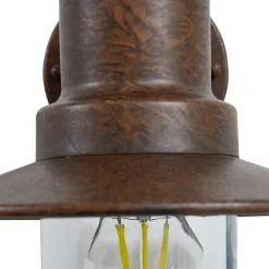 Lindby buitenwandlamp Eloretta, roest, staal, hoogte 31 cm