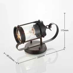 Lindby buitenwandlamp Farly, roestbruin, aluminium, 17cm