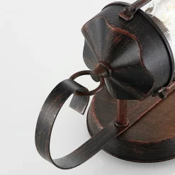 Lindby buitenwandlamp Farly, roestbruin, aluminium, 17cm