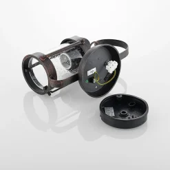 Lindby buitenwandlamp Farly, roestbruin, aluminium, 17cm