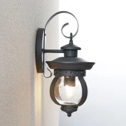 Lindby buitenwandlamp Farley, 40 cm, donkergrijs, IP44, E27