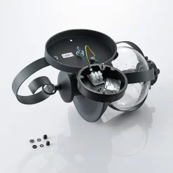 Lindby buitenwandlamp Farley, 40 cm, donkergrijs, IP44, E27