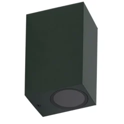 Lindby buitenwandlamp Fijona, donkergroen, aluminium, hoogte 15 cm