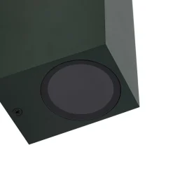 Lindby buitenwandlamp Fijona, donkergroen, aluminium, hoogte 15 cm