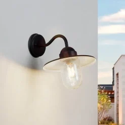 Lindby buitenwandlamp Filip, roestbruin, 30 cm, E27, IP44