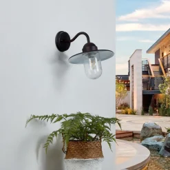 Lindby buitenwandlamp Filip, roestbruin, 30 cm, E27, IP44