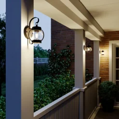 Lindby buitenwandlamp Gerlo, roestbruin, metaal, 26 cm, E27