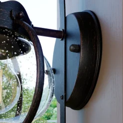 Lindby buitenwandlamp Gerlo, roestbruin, metaal, 26 cm, E27