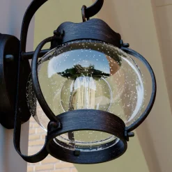 Lindby buitenwandlamp Gerlo, roestbruin, metaal, 26 cm, E27