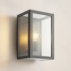 Lindby buitenwandlamp Giavanna, 28 cm, antraciet, IP44, E27