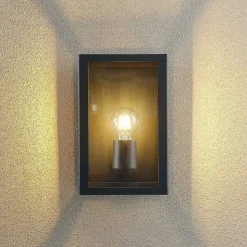 Lindby buitenwandlamp Giavanna, 28 cm, antraciet, IP44, E27