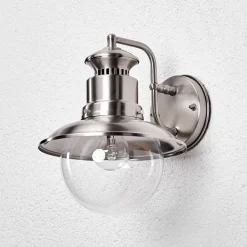 Lindby buitenwandlamp Gwendolyn, grijs, roestvrij staal, 26cm