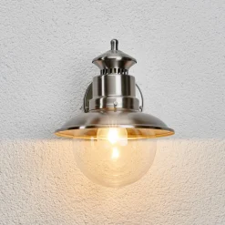 Lindby buitenwandlamp Gwendolyn, grijs, roestvrij staal, 26cm