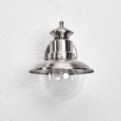 Lindby buitenwandlamp Gwendolyn, grijs, roestvrij staal, 26cm