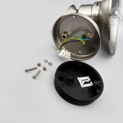 Lindby buitenwandlamp Gwendolyn, grijs, roestvrij staal, 26cm