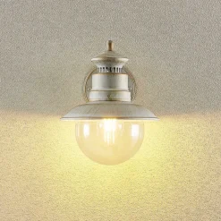 Lindby buitenwandlamp Gwendolyn, wit antiek, metaal, 26cm