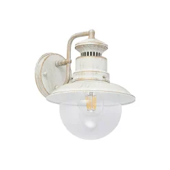 Lindby buitenwandlamp Gwendolyn, wit antiek, metaal, 26cm