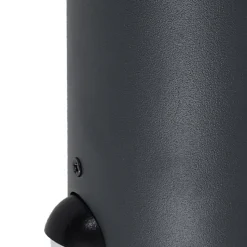 Lindby buitenwandlamp Heulo, Ø 10,5 cm, rookgrijs, sensor